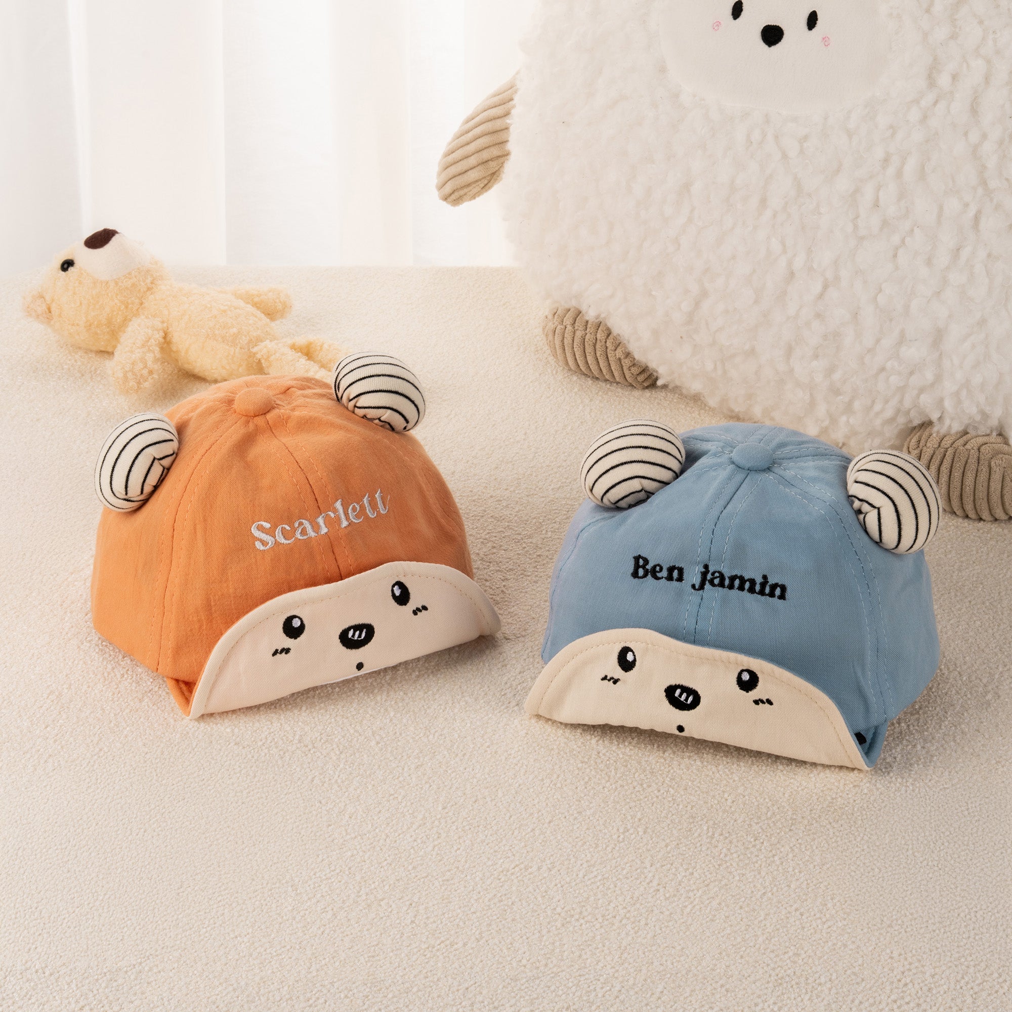 Personalizado Adorable Multicolor Gorro Bordado Oso con Nombre 3-18 Meses Bebé Accesorio Cumpleaños Navidad Regalo para Bebés Padres
