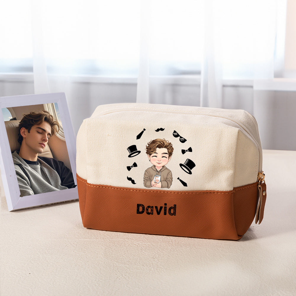 Neceser personalizado para caballeros de gran capacidad con nombre esenciales para viaje regalo de cumpleaños para hombre y Día del Padre