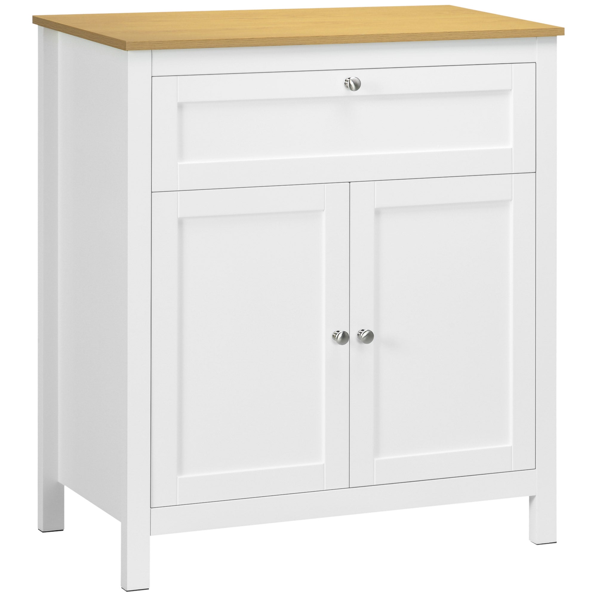 Sideboard with Drawer Double Doors & Adjustable Shelf, White