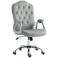 Velvet Office Chair, 360° Swivel Desk Chair with Adjustable Height & Tilt, Light Gray