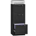 Compact Secure 3-Drawer File Cabinet with Adjustable Rails, Black