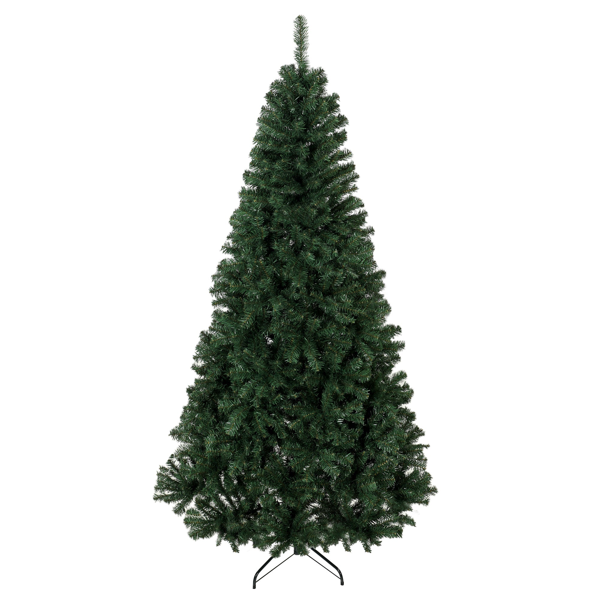 7.5 ft Norwegian Spruce Artificial Christmas Tree with 1388 Tips, Hinged Design & Foldable Metal Stand, Green
