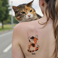 Set de 4 tatuajes temporales personalizados, impermeables y no tóxicos con nombre para gatos Regalo de cumpleaños para los amantes de las mascotas