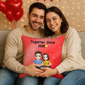 Personalizado Juntos desde el año de dibujos animados Pareja Suave Funda de almohada con nombres Decoración del hogar Aniversario Cumpleaños Regalo para Parejas