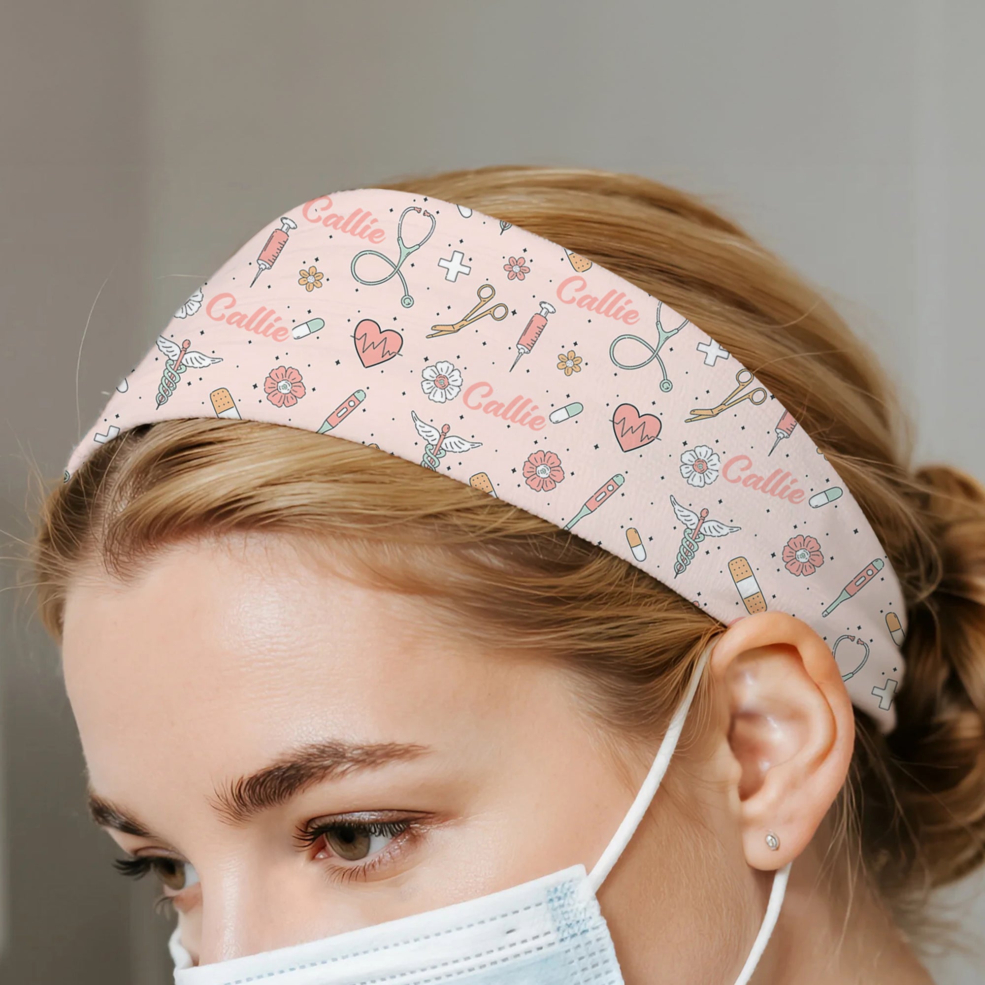 Cinta para el pelo personalizada con el nombre de la enfermera Regalo de agradecimiento por la semana de la enfermera para el personal médico