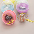 Llavero personalizado en forma de gato para guardar el pelo de su mascota con nombre y bola de gachapón Regalo conmemorativo para los dueños de gatos que han perdido su mascota