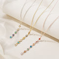 Personalizado 1-8 Birthstones Collar de la familia Minimalista Joyería Aniversario Cumpleaños Regalo para las mujeres
