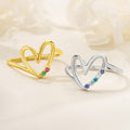Personalizado 1-10 Piedras de Nacimiento Corazón de la Familia Anillo de Plata de Ley Joyería de las mujeres Cumpleaños Día de la Madre Regalo para la abuela mamá