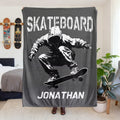 Silueta de monopatín personalizada Manta suave con nombre Decoración del hogar Regalo de cumpleaños de Navidad para la familia Amigos Niños Adolescentes