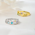 Personalizado 1-6 Familia Birthstones Infinito Anillo con nombres grabados Cumpleaños Aniversario Día de la Madre Regalo para Mamá Mujer