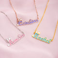 Conejito personalizado lindo Orejas Nombre Inicial Collar Multicolor Joyería Pascua Cumpleaños Aniversario Regalo para Mujeres Niñas