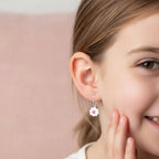 Kids Pink Centred Daisy Drop Earrings