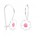 Kids Pink Centred Daisy Drop Earrings
