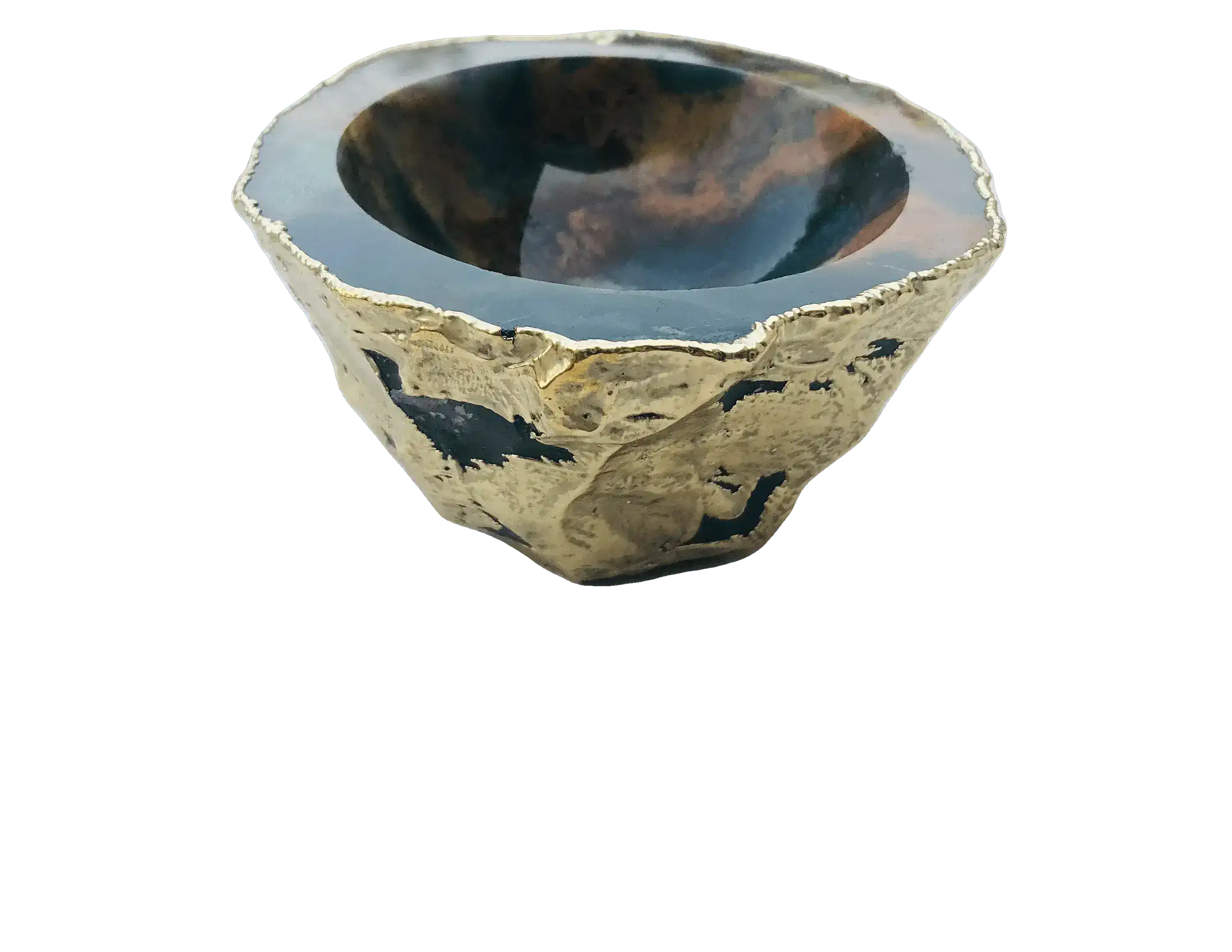 Earth Blue Agate Geode Jewelry Bowl