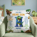 Funda de almohada personalizada de dinosaurio con nombre e inicial Decoración del hogar Regalo de cumpleaños para niño amante de los dinosaurios