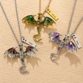 Personalizada Fantasía Dragón Rhinestone Collar Colgante con Nombre Misteriosa joyería Regalo de cumpleaños para los amantes del dragón amigo