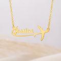 Personalizado avión de plata esterlina Nombre Mujeres Collar Dainty Joyería Cumpleaños Aniversario Regalo para los amantes de los viajes Pilotos Auxiliares de vuelo