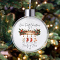 Personalizado Nuestra Primera Navidad 1-6 Medias Bola de Navidad Ornamento con Nombre y Año Decoración del Hogar Regalo de Navidad para Familia Amigos