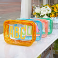 Personalizado Multicolor Monograma Claro Bolsa de Maquillaje Viaje Esencial Playa Fiesta Cumpleaños Regalo para Mujeres Niñas