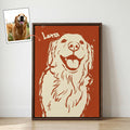 Personalizado dibujado a mano Doodle estilo de mascotas Foto Impresiones en lienzo con nombre Regalo de cumpleaños para el amante del animal doméstico