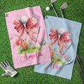 Toalla de golf de secado rápido con lazo floral personalizada con nombre y mosquetón Accesorio de golf Regalo de cumpleaños para jugador de golf