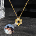 Personalizada Zircon Hexagram Foto Proyección Collar Dainty Joyería Aniversario Cumpleaños Regalo para Mujeres