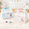 Conejito de Pascua personalizado Caja de regalo con lazo con asa y nombre Fiesta de Pascua Regalo para niños Niñas