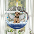 Ornamento acrílico personalizado de la flor de la nube del ala del ángel con la foto y el texto Decoración casera del árbol Regalo conmemorativo de la pérdida del animal doméstico de la simpatía para