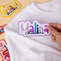Parche bordado multicolor personalizado con nombre Accesorios para eventos deportivos Regalo de cumpleaños para niños en la vuelta al cole