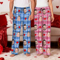 Personalizado Corazón Parejas Cara Fotos Pijama Largo Pantalones con Nombre y Cordón Día de San Valentín Cumpleaños Regalo para Mujeres Hombres Parejas