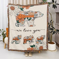 Personalizada We Love You Oso Floral Retro Manta Suave con Nombre y Borla Día de la Madre Decoración del Hogar Regalo de Cumpleaños para la Familia