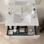 BATHME TRIO Conjunto Completo Mueble de Baño 3 Cajones Color Blanco Brillo