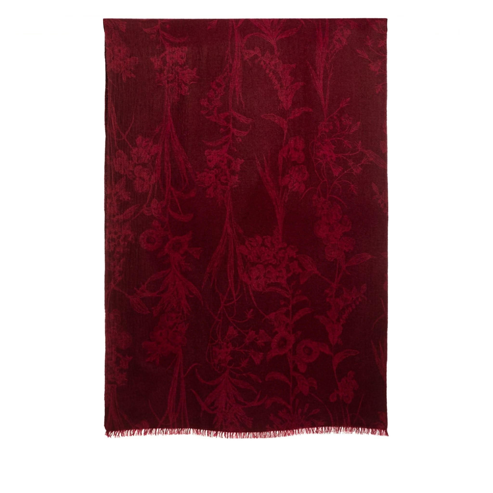 Modern Flower Printed Woven Cashmere Scarf