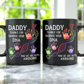 Taza de Cerámica Personalizada Papá Gracias por Compartir tu ADN Huella de la Mano 11 oz 15 oz con 1-6 Nombres y Título Regalo del Día del Padre para Papá Abuelo