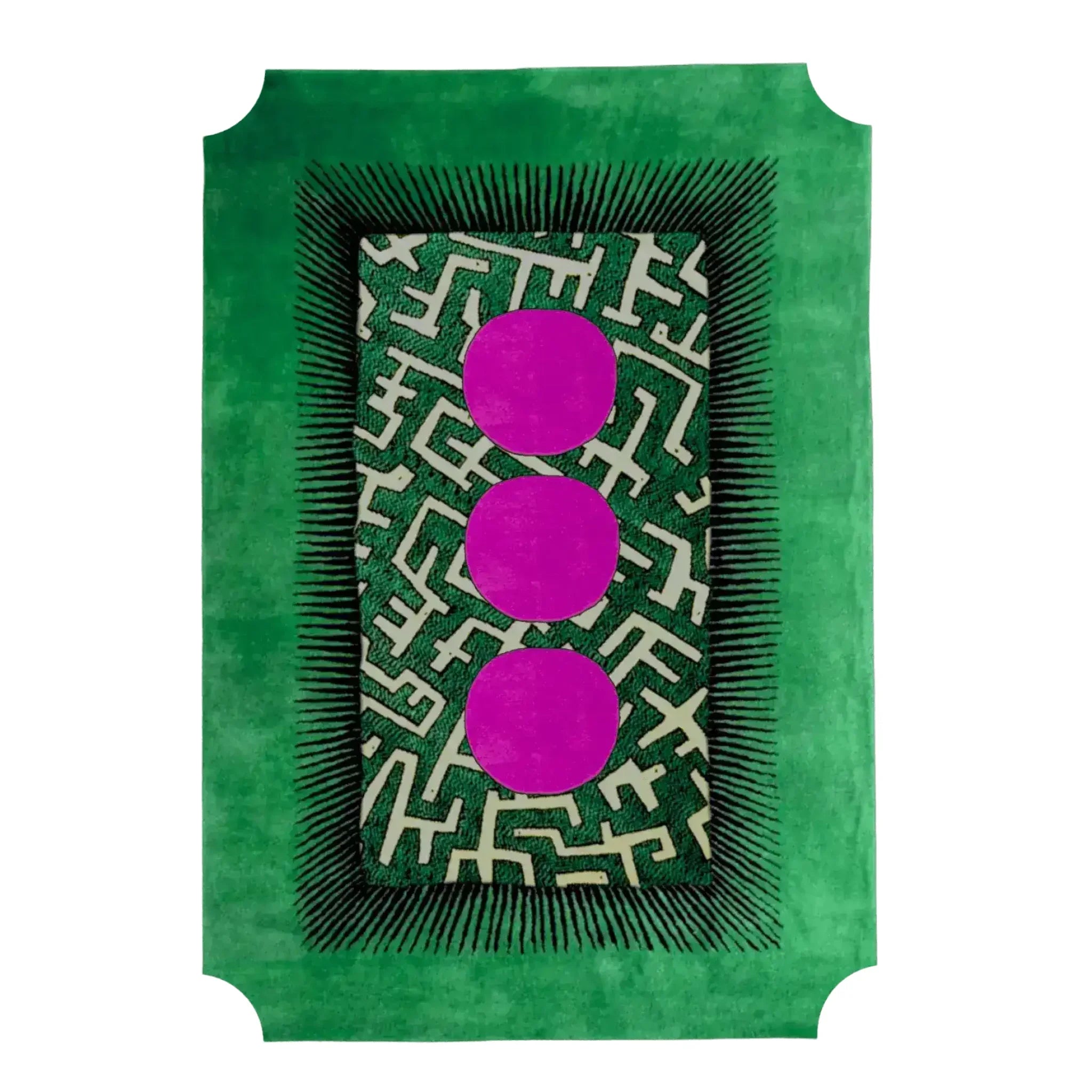 Edged Valley of the Suns Hand Tufted Wool Rug - Green