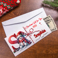 Gorro de Papá Noel personalizado Muñeco de nieve Monedero con nombre para guardar dinero en efectivo Tarjeta regalo Incluye sobre gratis Regalo ideal de Navidad para niños