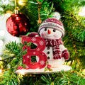 Personalizado lindo sombrero de Santa Claus Muñeco de nieve Letra de acrílico Ornamento con el nombre del árbol de Navidad Decoración Regalo de vacaciones para los niños de la familia