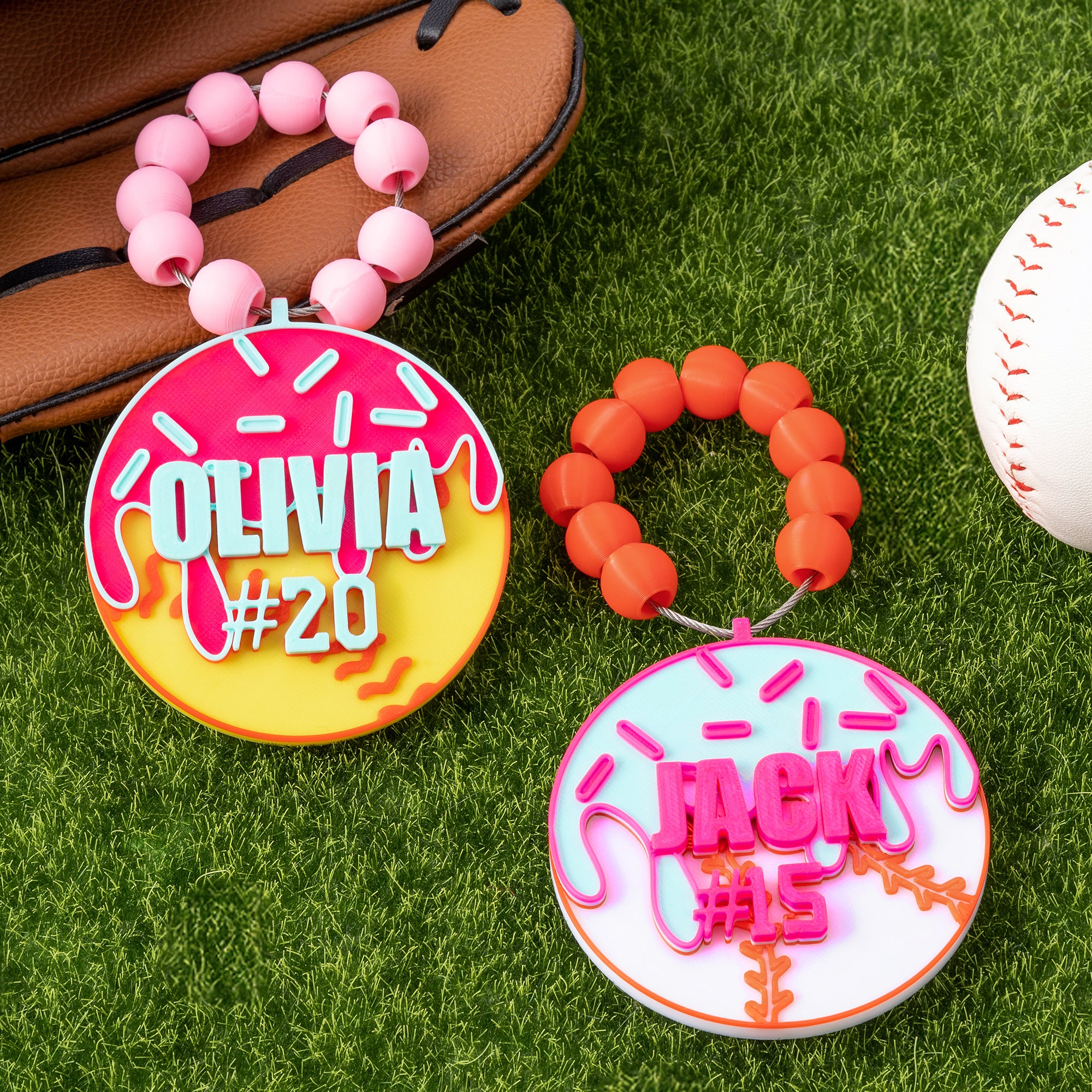 Etiqueta personalizada para bolsa de softball de béisbol con nombre y número Organización del equipo Regalo de cumpleaños para entusiastas del softball de béisbol