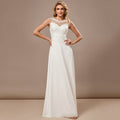 Bridal Wedding Dress Ivory Cape Long Boat Neck A-line