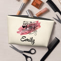 Bolsa de Maquillaje Portátil Personalizada con Nombre Diseño Acuarela Aniversario Cumpleaños Regalo para Mujer