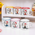 Personalizada Flor Mariposa Luna Caricatura Personaje 12 oz Esmalte Taza con Nombre Cumpleaños Navidad Regalo para Bebés Niños Niñas