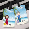 Etiqueta de equipaje personalizada con el nombre de un personaje de dibujos animados de vacaciones Accesorios de viaje Regalo de cumpleaños para los amantes de los viajes en familia