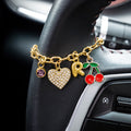 Personalizada Birthstone Inicial Construye tu propia cadena ajustable volante Charm Accesorios de coche Regalo de cumpleaños para la familia amigo propietario del coche