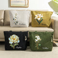 Bolso tote de pana personalizado con flor de nacimiento y nombre gran capacidad para uso diario oficina y viajes regalo de cumpleaños para mujeres