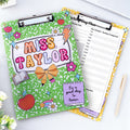 Portapapeles acrílico con texto personalizado Book Bow Apple Material escolar Regalo para la semana de agradecimiento a los profesores