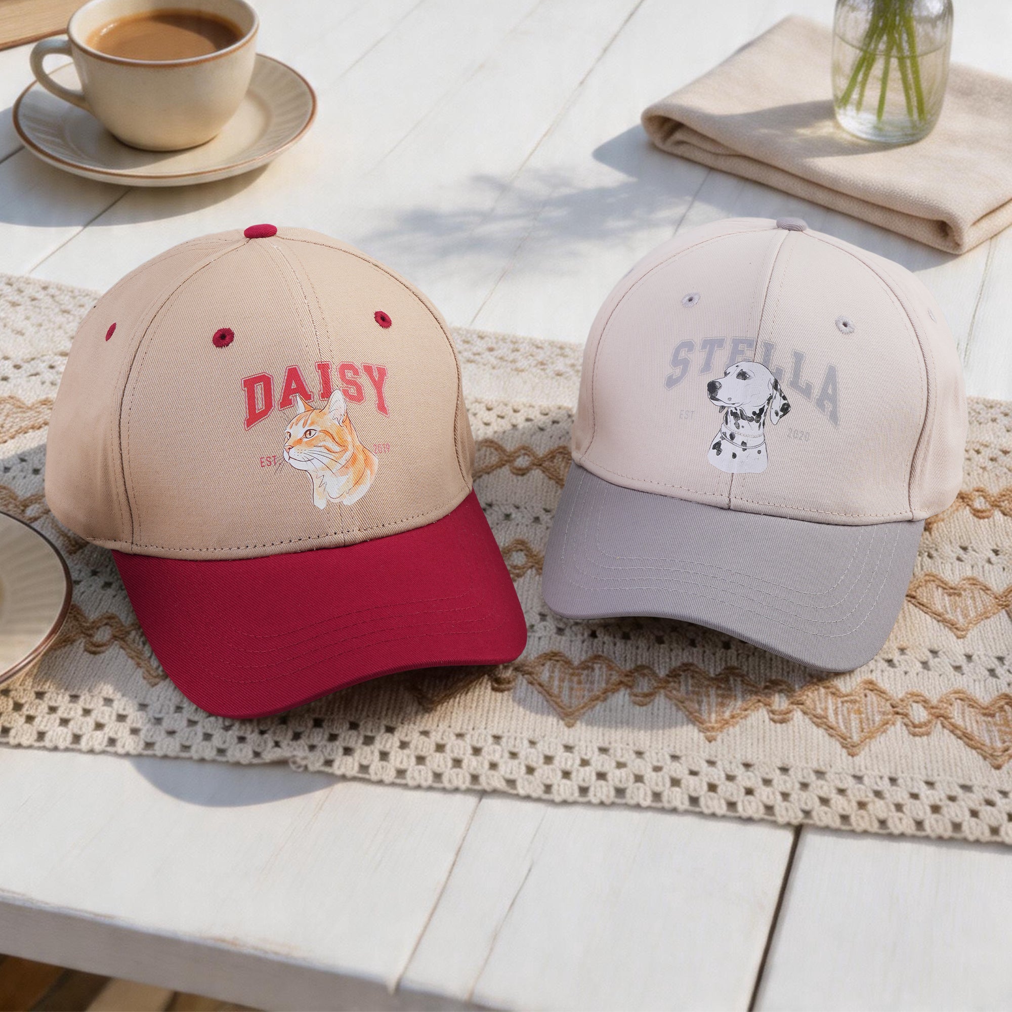 Gorra de béisbol de algodón 100% personalizada con el nombre y el año de la mascota Regalo de cumpleaños para los amantes de las mascotas