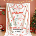 Suave manta personalizada dibujada a mano con nombre y fecha Fiesta de inauguración de la casa Regalo de Navidad para amigos de la familia