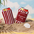 Despedida de soltera personalizada Rayas Lata de cerveza aislante Manga Cooler con nombre Fecha y Lugar Fiesta en la playa Boda Regalo para damas de honor