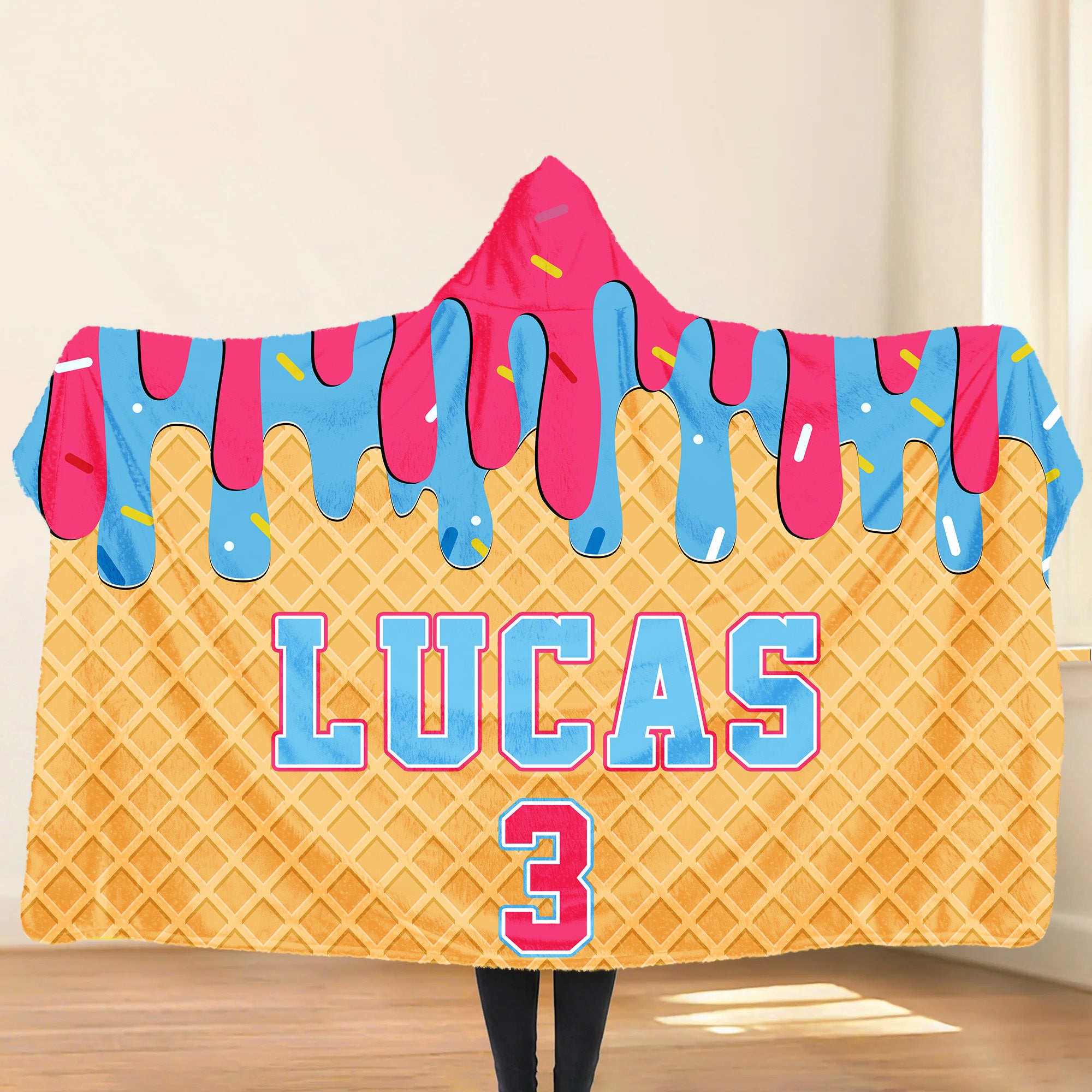 Manta de béisbol con capucha personalizada y suave con nombre y número Regalo de cumpleaños para deportista adolescente Entrenador