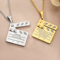 Collar personalizado de claqueta de cine con texto Joyería delicada Regalo de cumpleaños Aniversario para amante del cine Actor Actriz